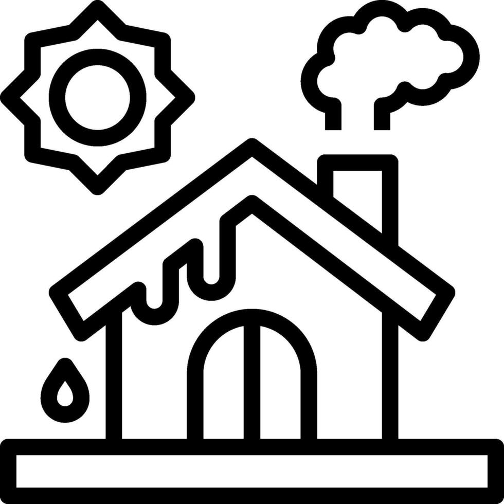 A house with a sun and a cloud vector