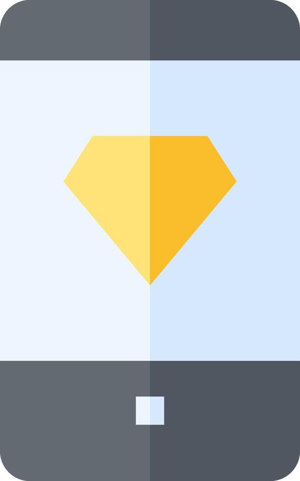 A smartphone with a yellow diamond on it vector