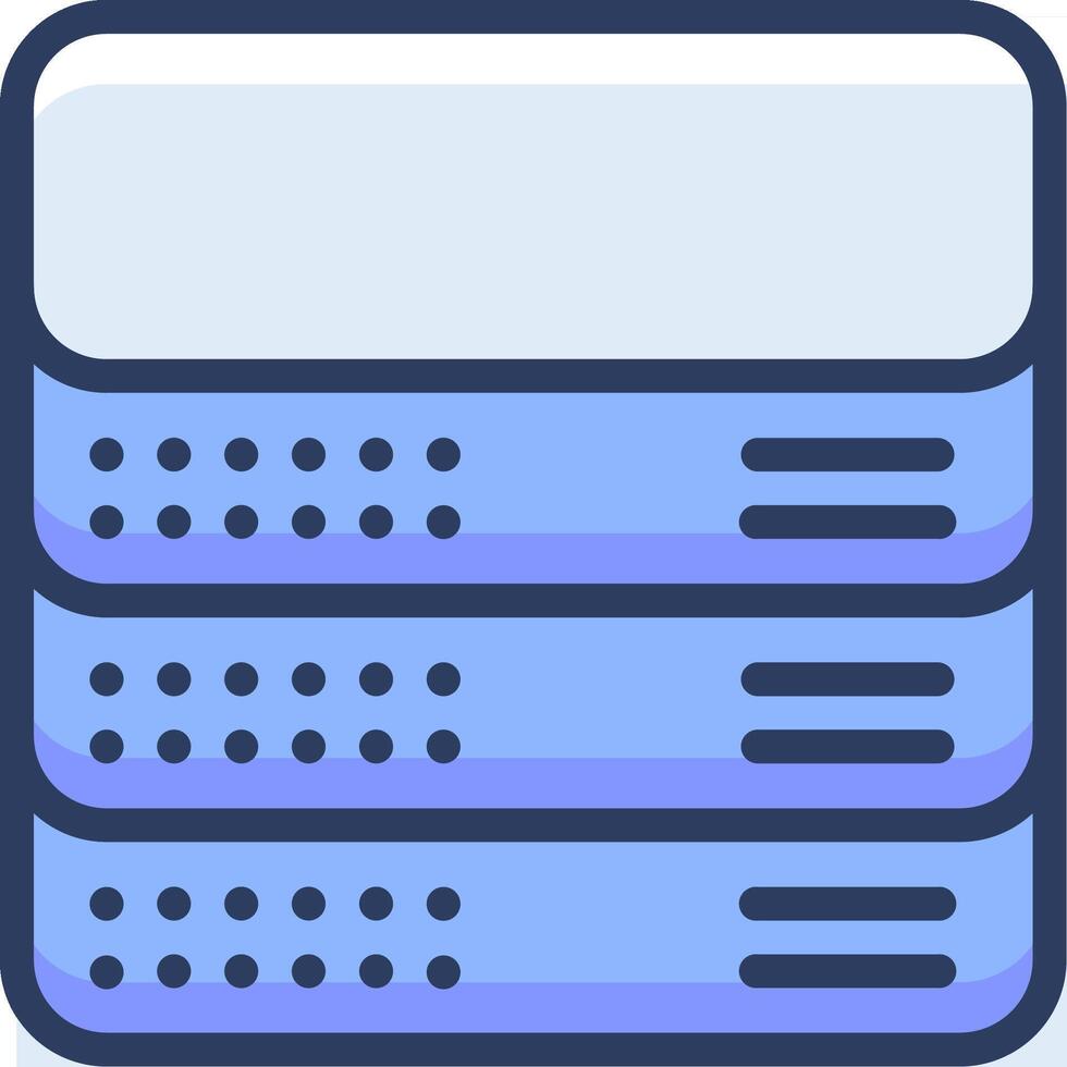 A server with three rows of blue dots vector