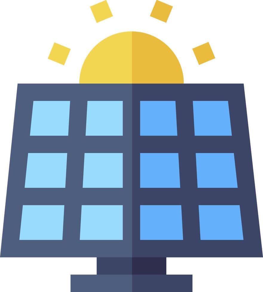 A solar panel with the sun shining on it vector