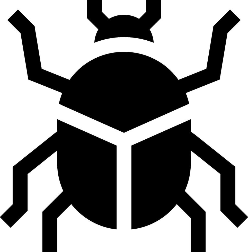 A black and white bug icon on a white background vector
