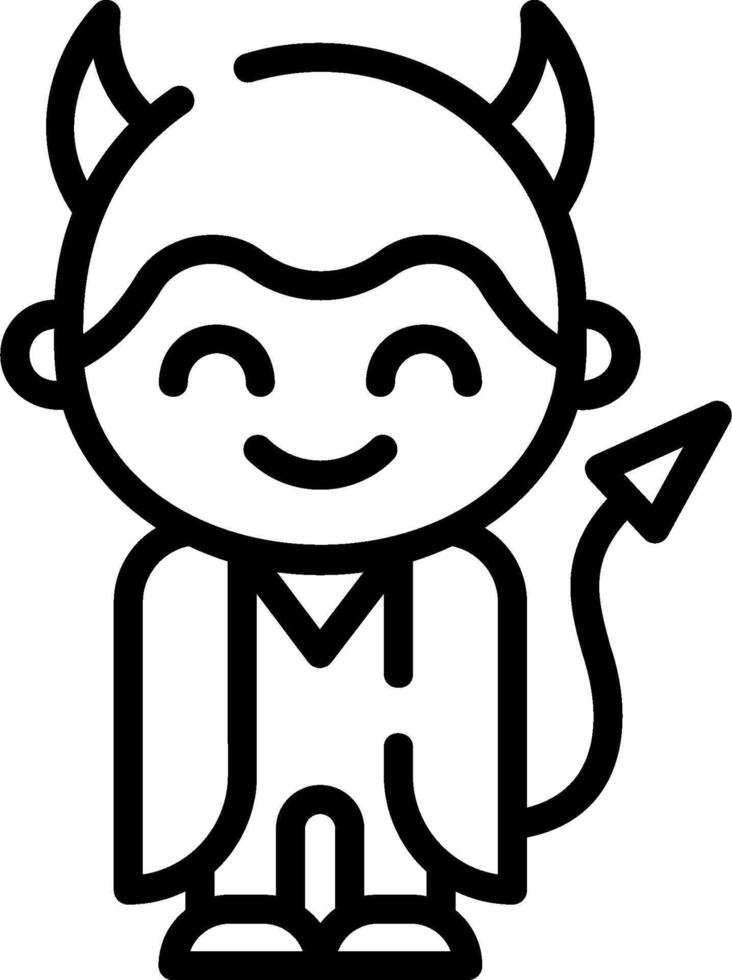 A cartoon devil with horns and horns vector