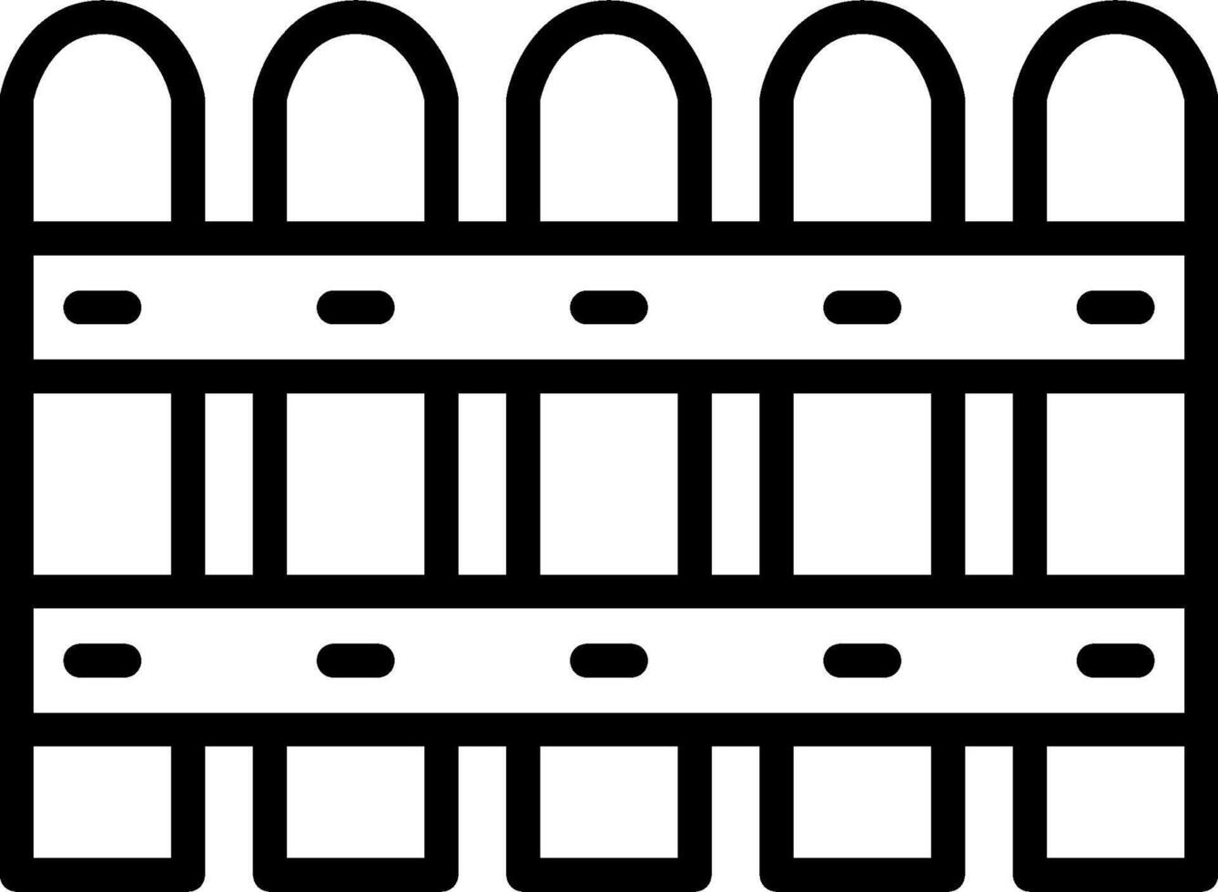 A black and white illustration of a fence vector