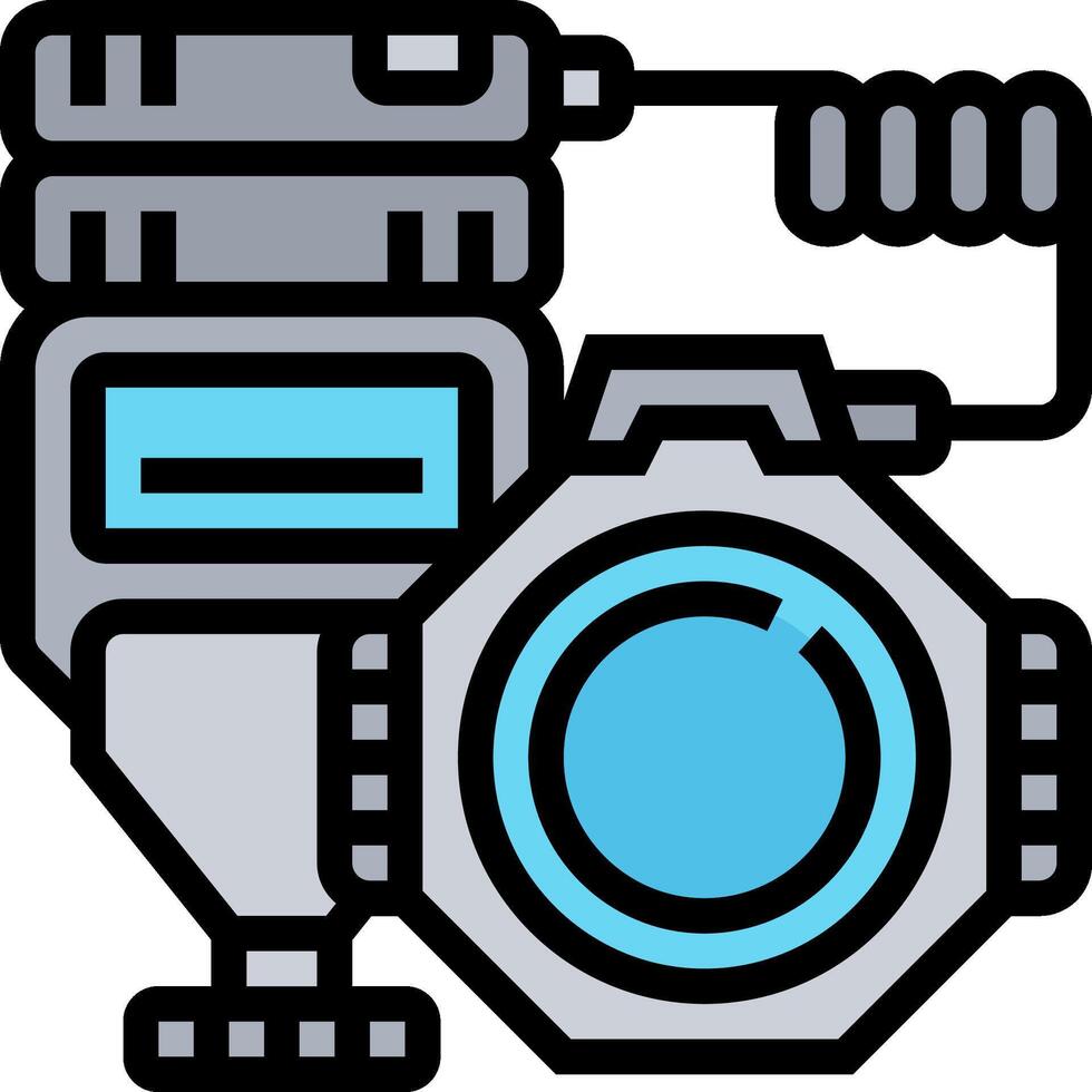 A camera and a lens icon vector