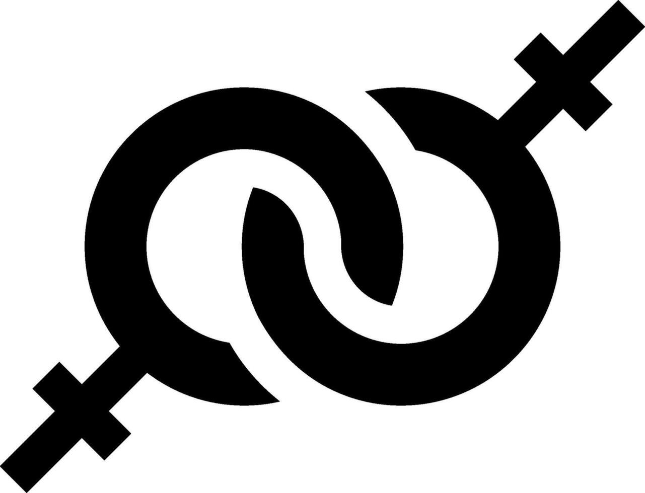 A symbol of two crossed female symbols vector