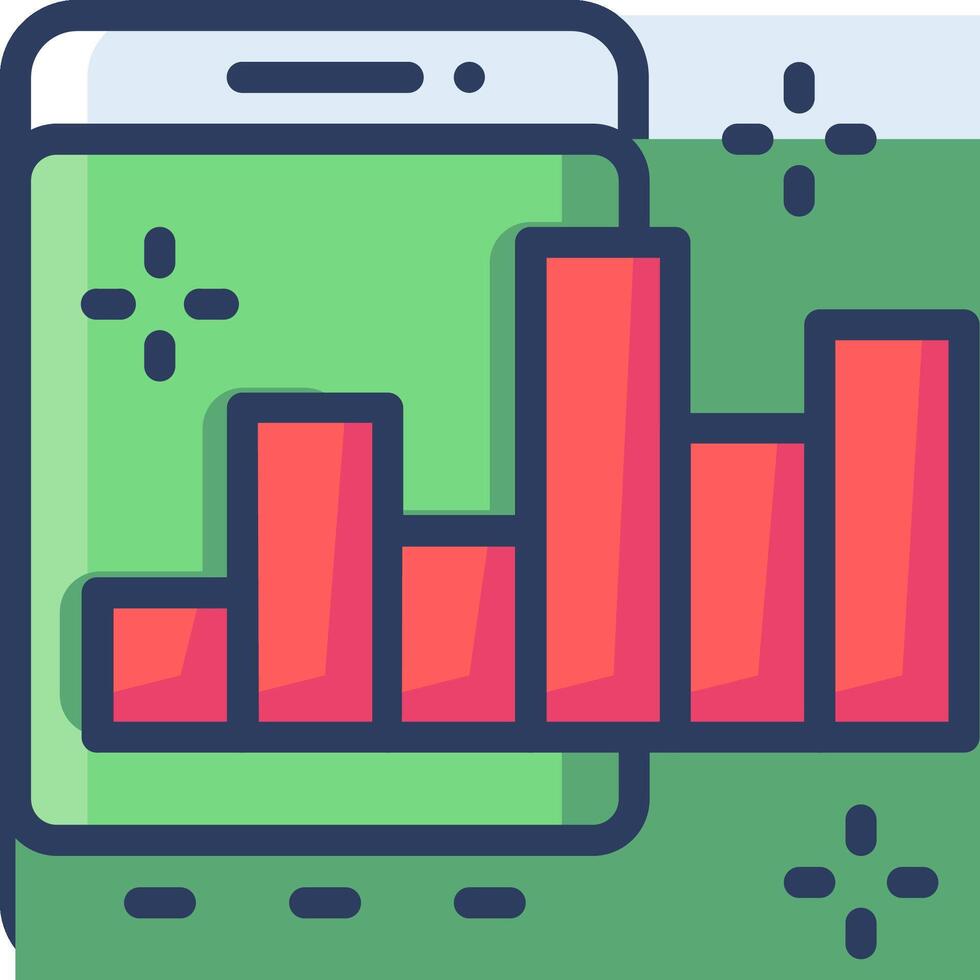 Mobile app analytics icon vector