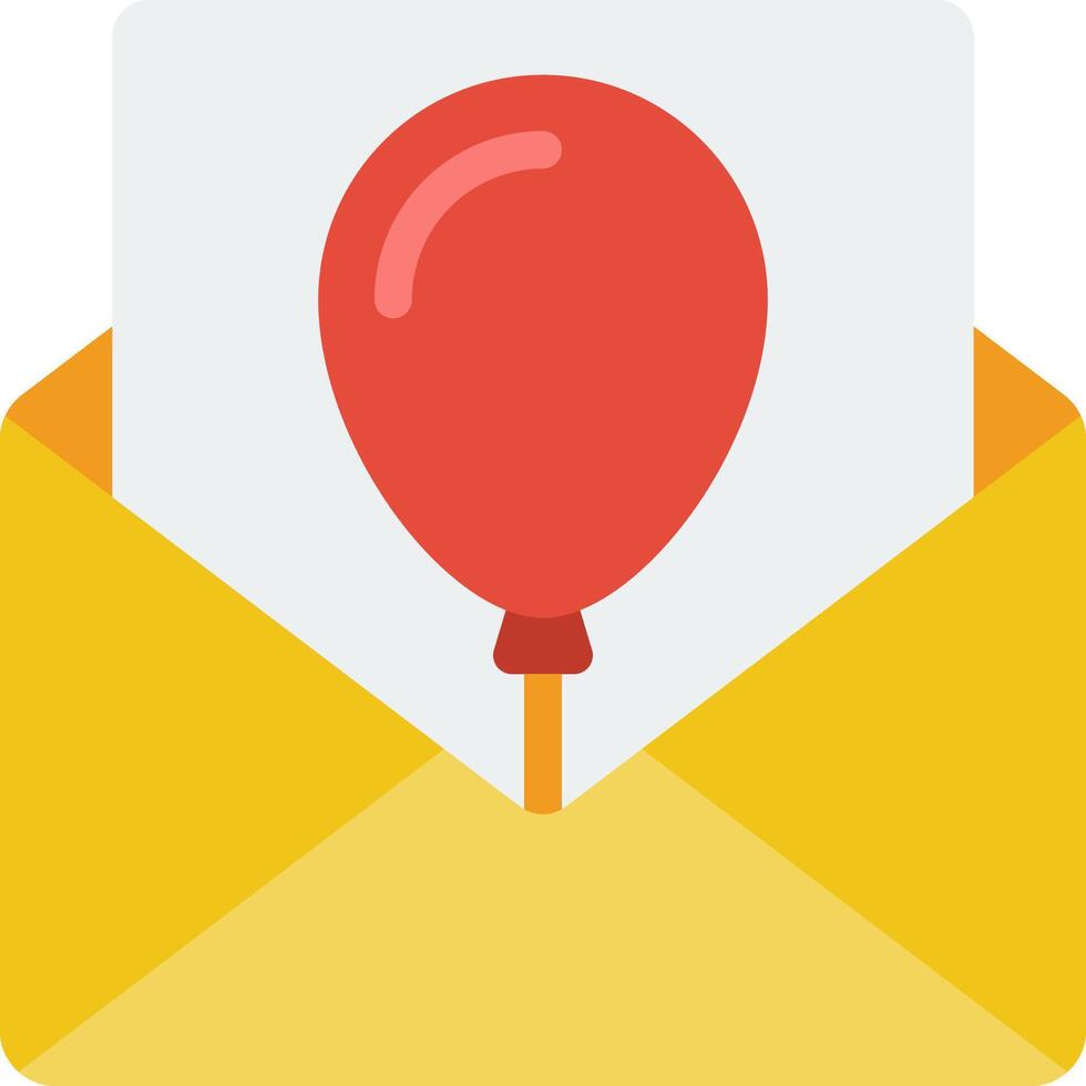 An envelope with a red balloon on top vector