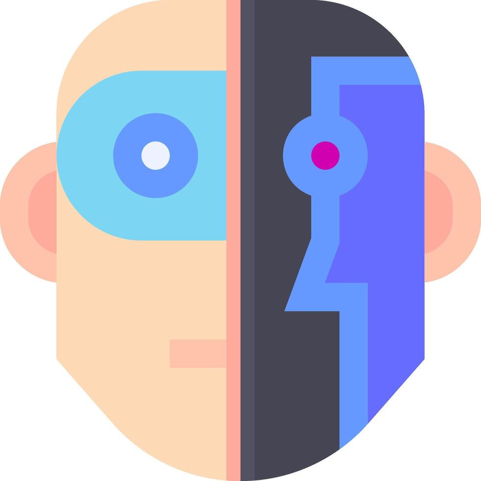 A man's face with a blue and pink face vector