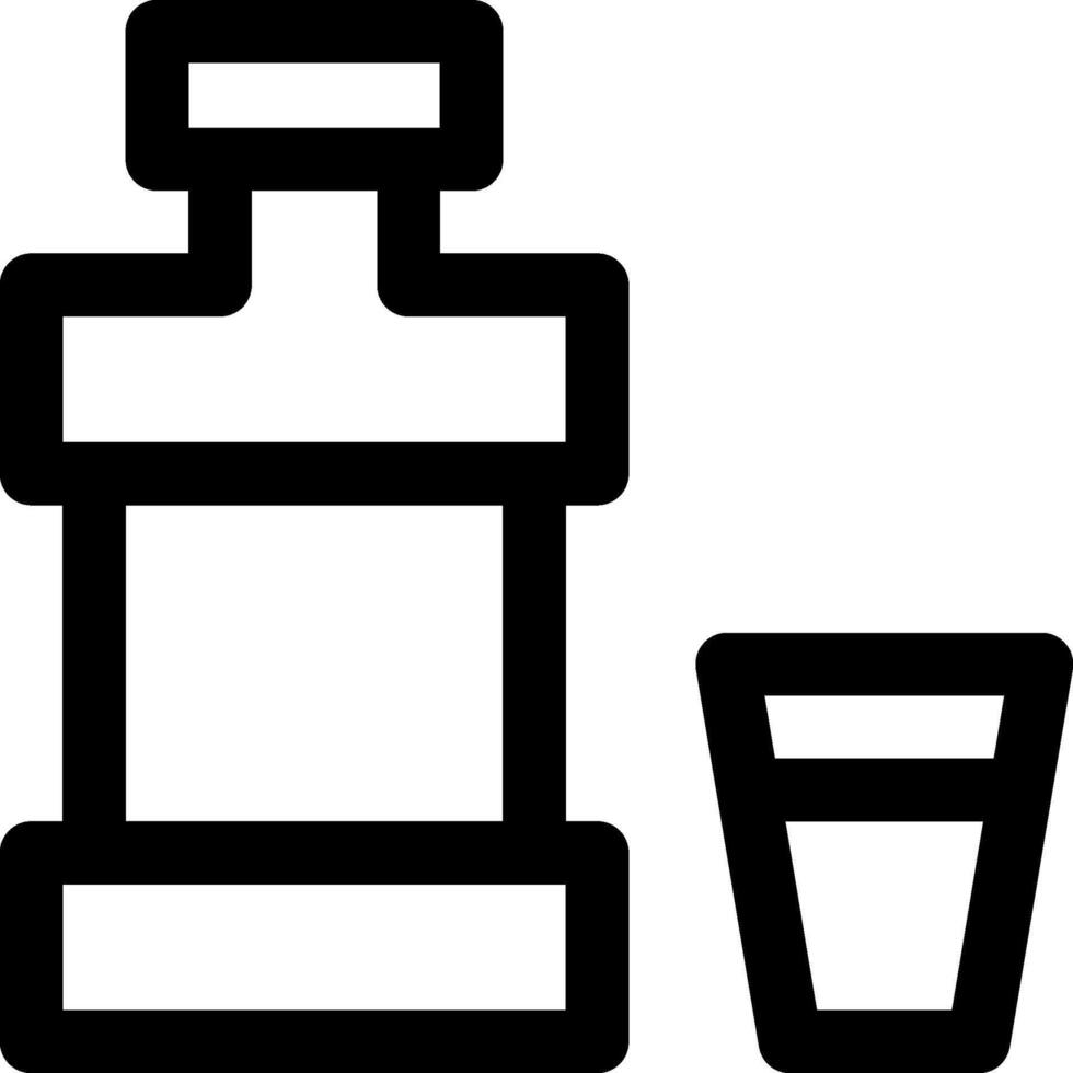 A bottle of liquor and a shot glass vector