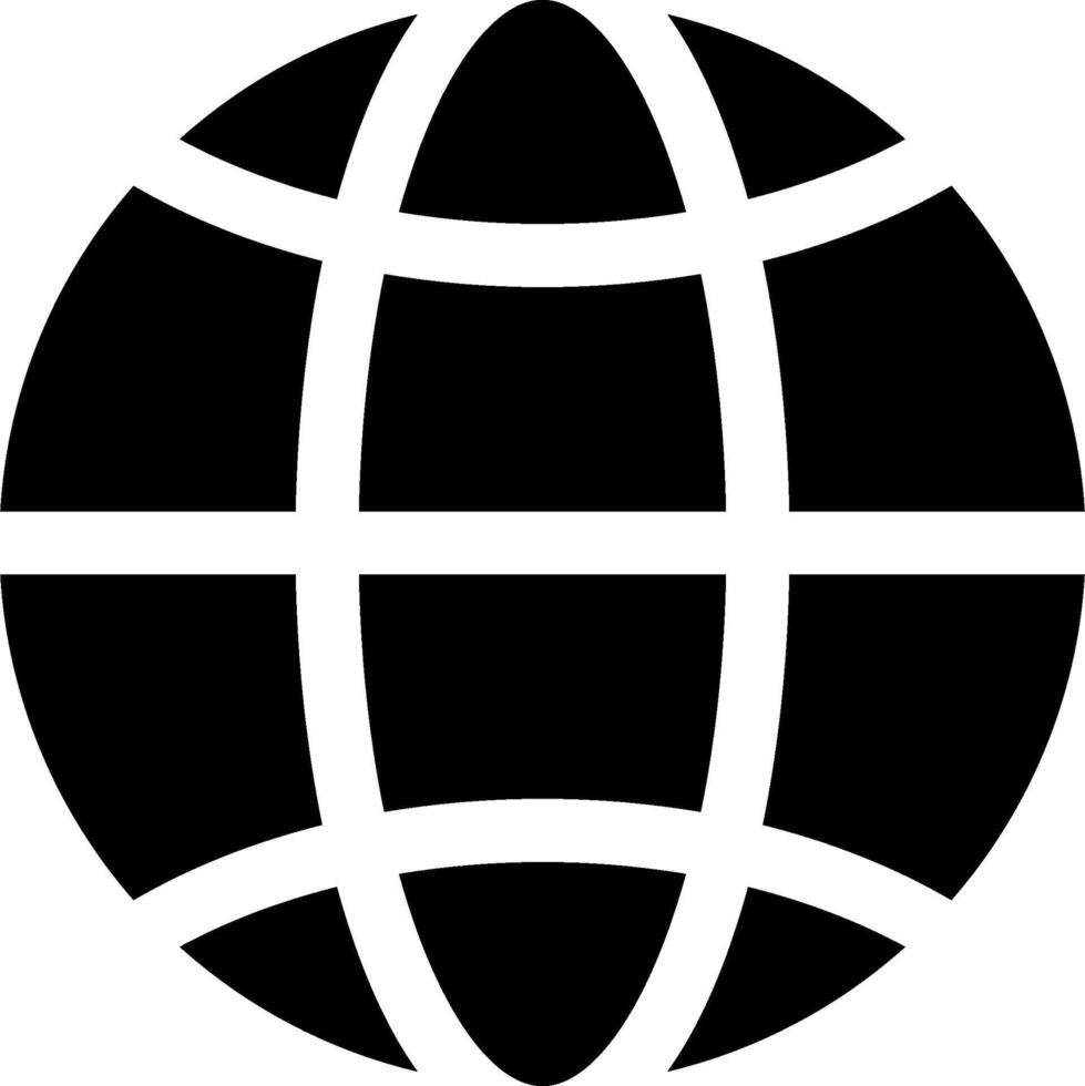A globe with a black and white outline vector