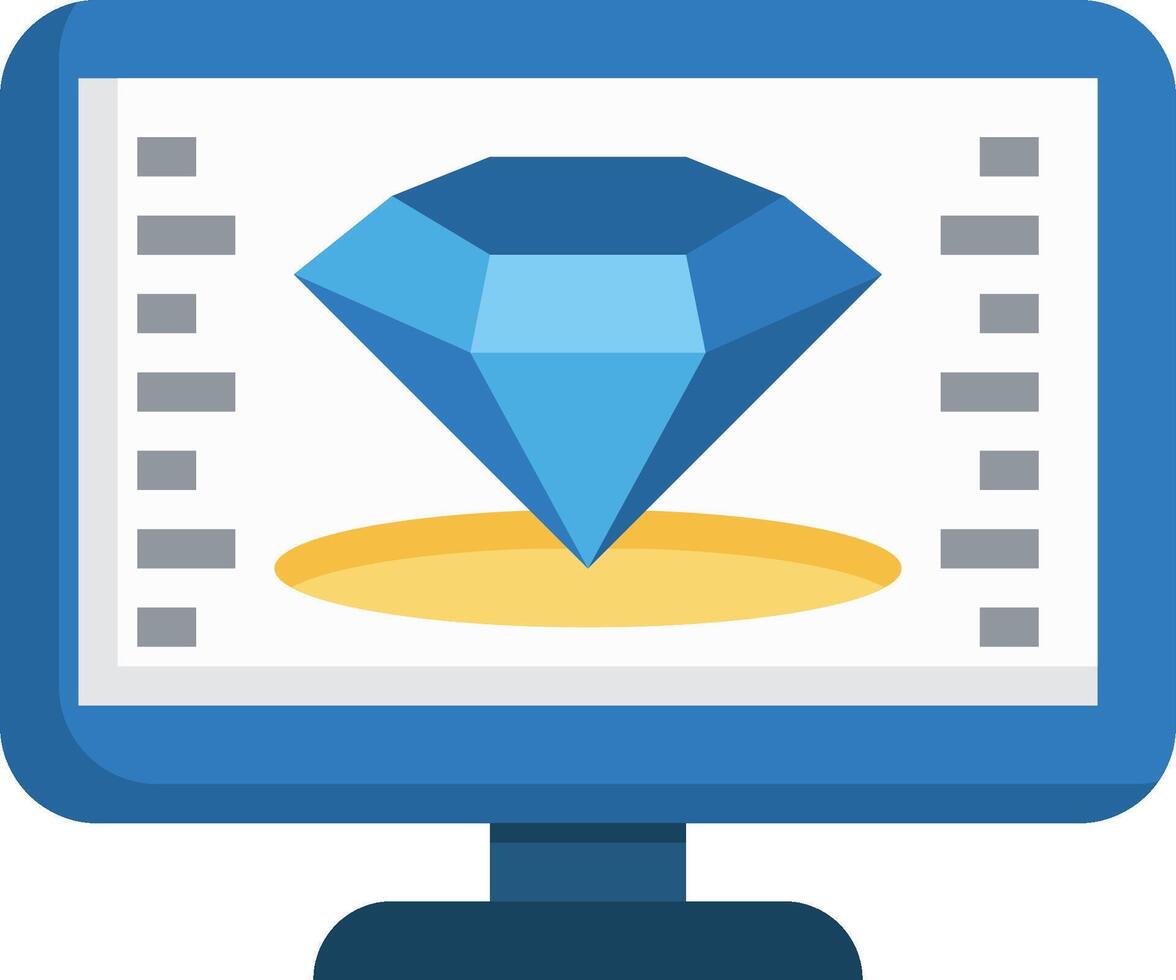 A computer screen with a diamond on it vector