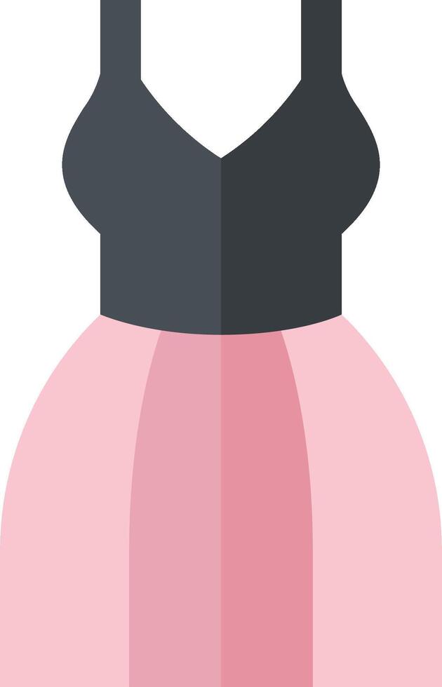 A pink dress with a black top vector