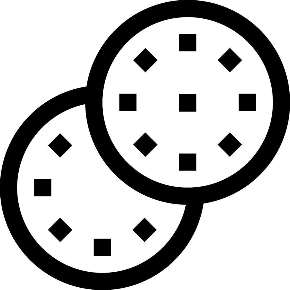 A black and white image of two cookies vector