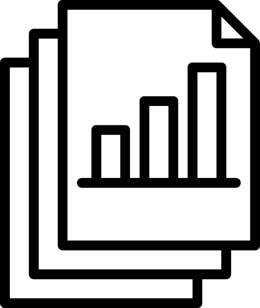 A black and white icon of a bar chart vector