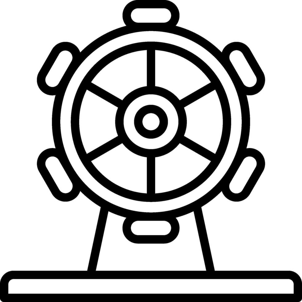 A black and white illustration of a wheel vector