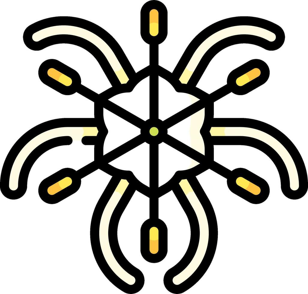 A spider web with yellow and black lines vector