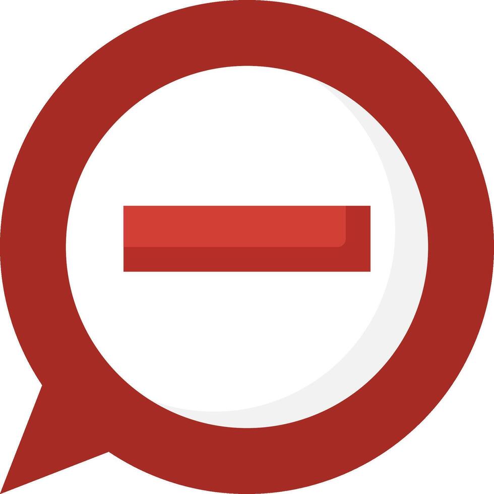 A red speech bubble with an exclamation mark vector