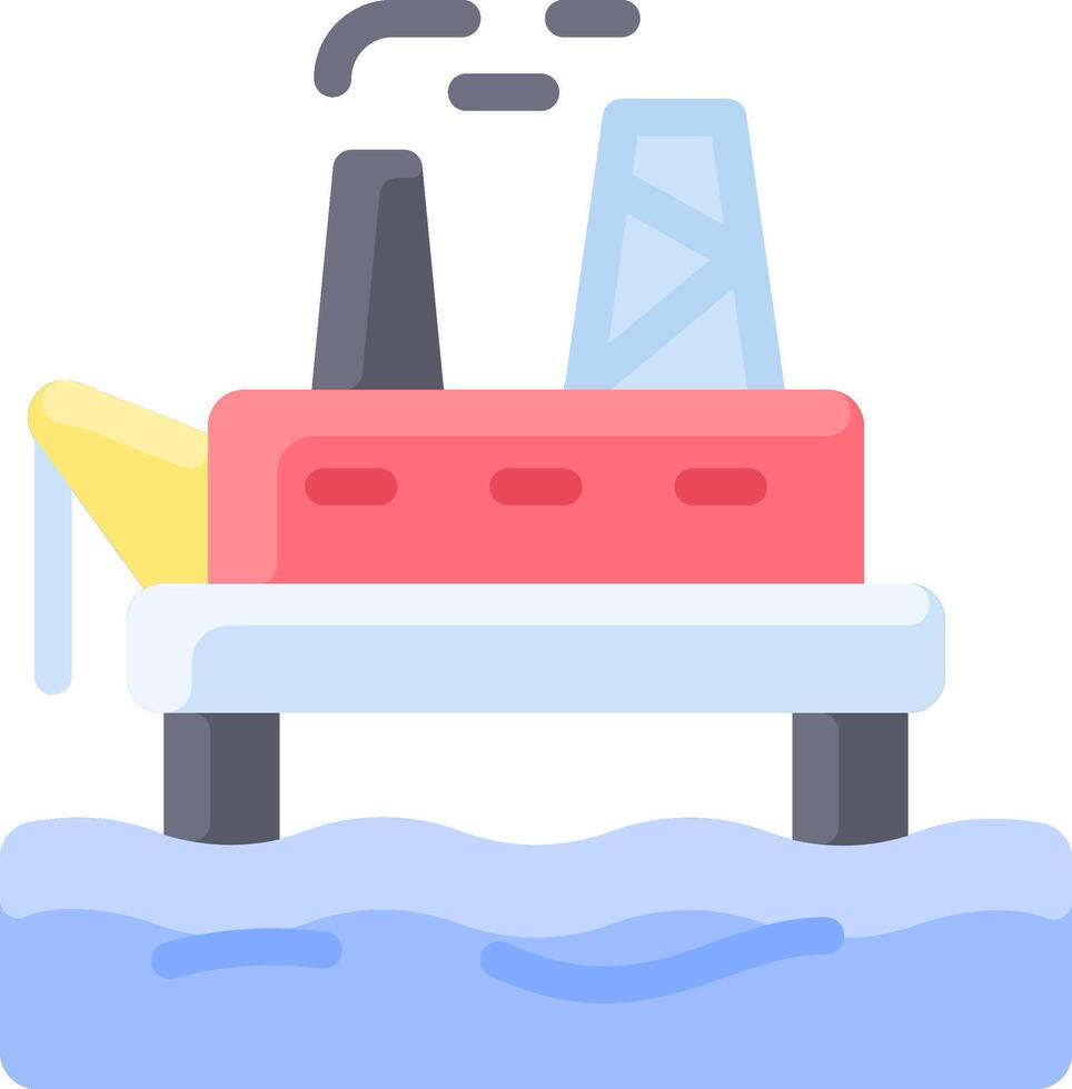 Oil platform floating in the ocean vector
