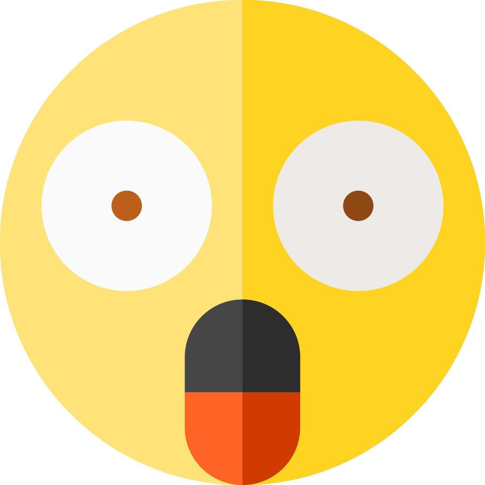 A yellow emoticion with a big mouth vector