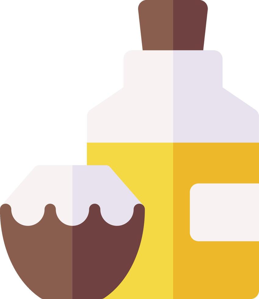 A bottle of coconut oil and a coconut vector