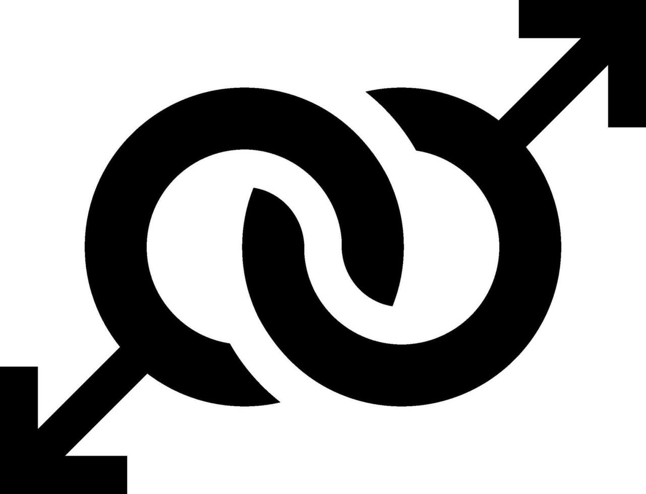 An arrow pointing to a symbol of a male and female vector
