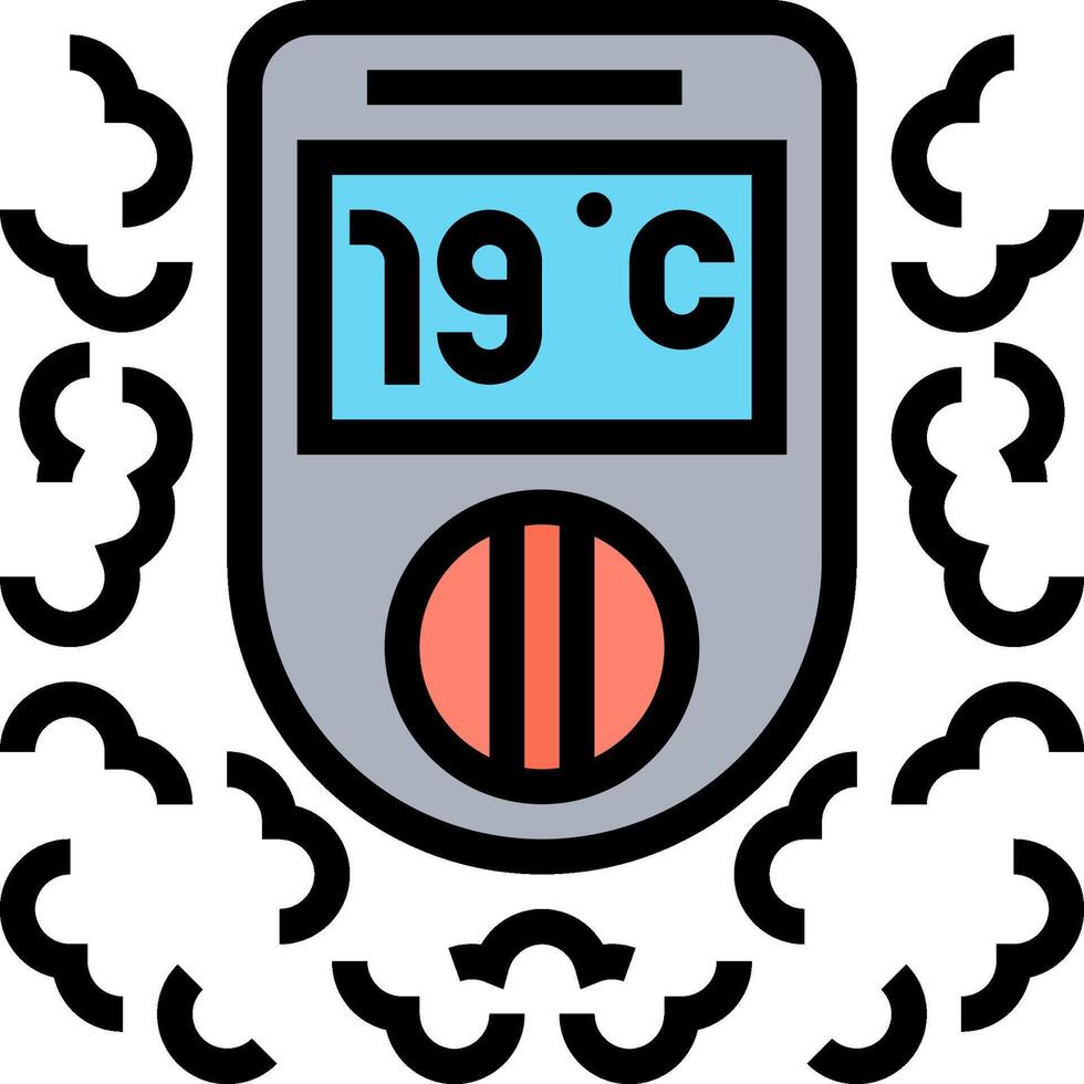 A thermometer with the temperature of 19 degrees vector