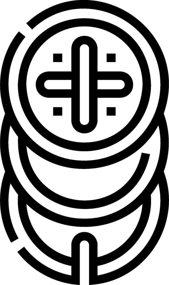 A black and white logo of a stack of coins vector
