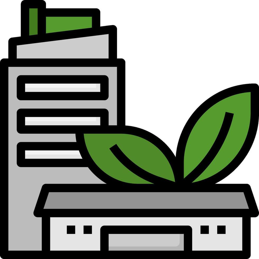 A building with a green plant on top vector