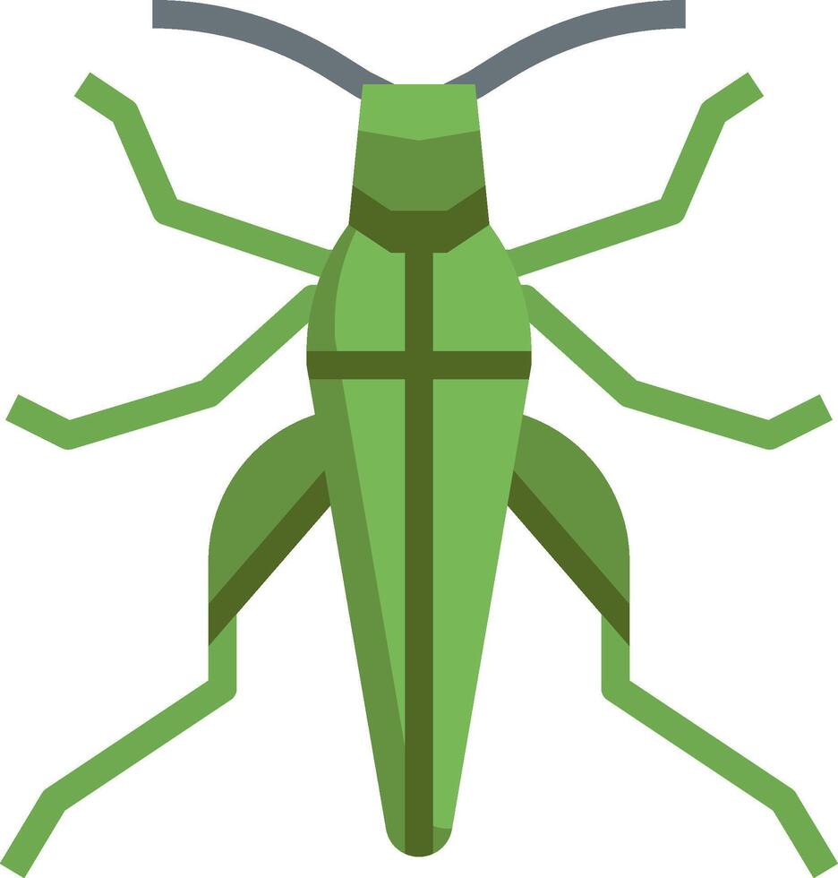 A green bug with long legs and long antennae vector
