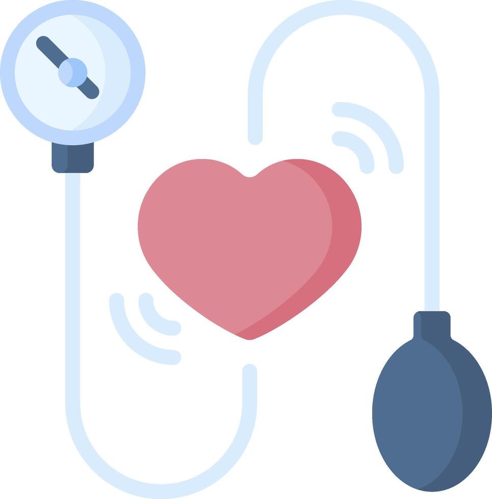 An illustration of a heart and a blood pressure meter vector