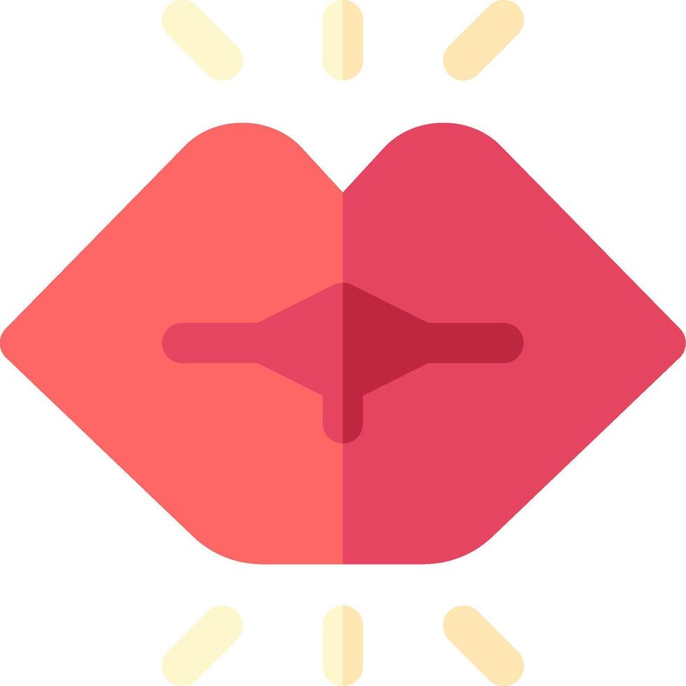 A red lips icon with a sun behind it vector