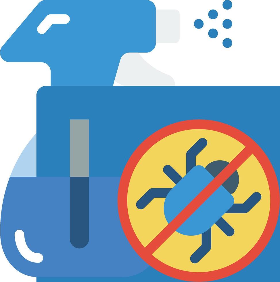 A spray bottle with a no bug sign and a spray bottle vector