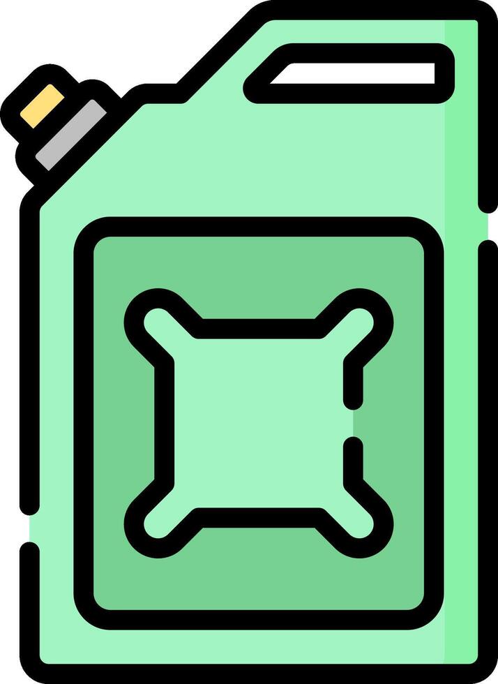 A green gas can with a lid on it vector