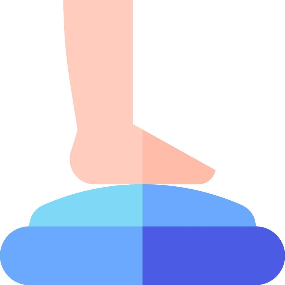 A person standing on a platform with their foot on top vector