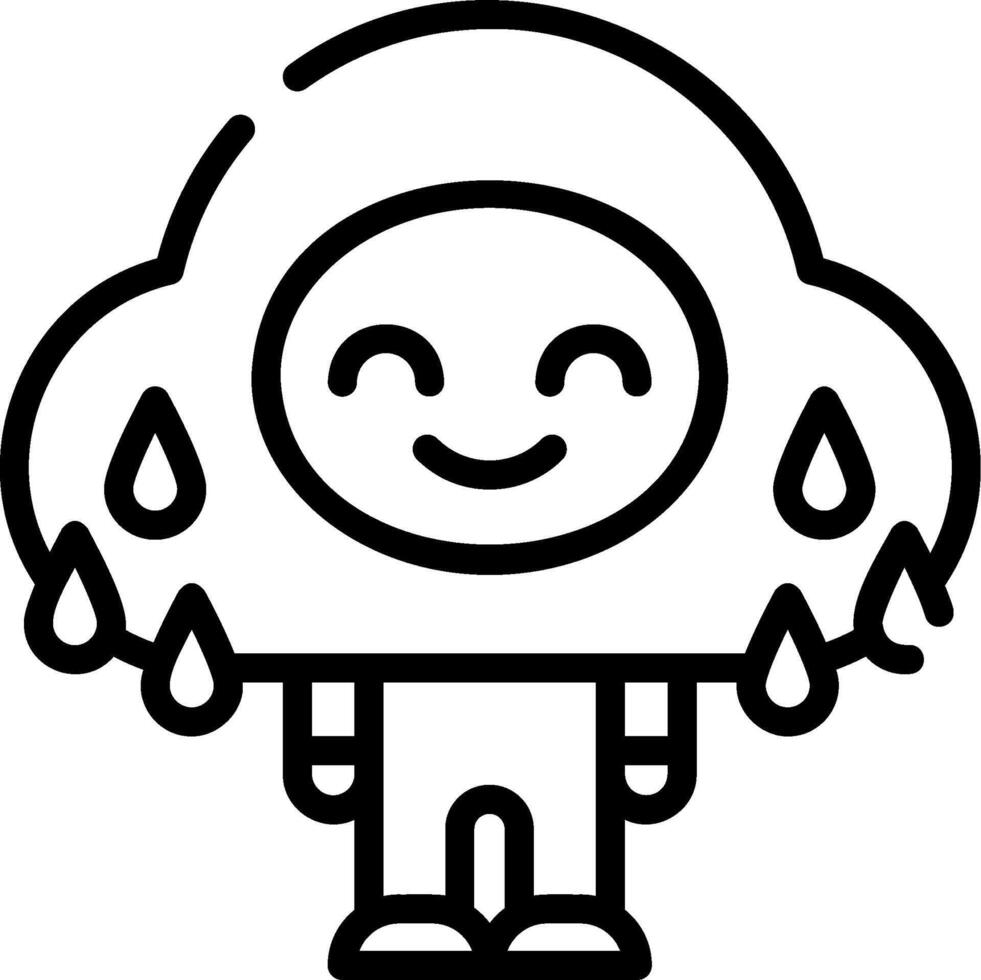 A cartoon character with a rain cloud on his head vector