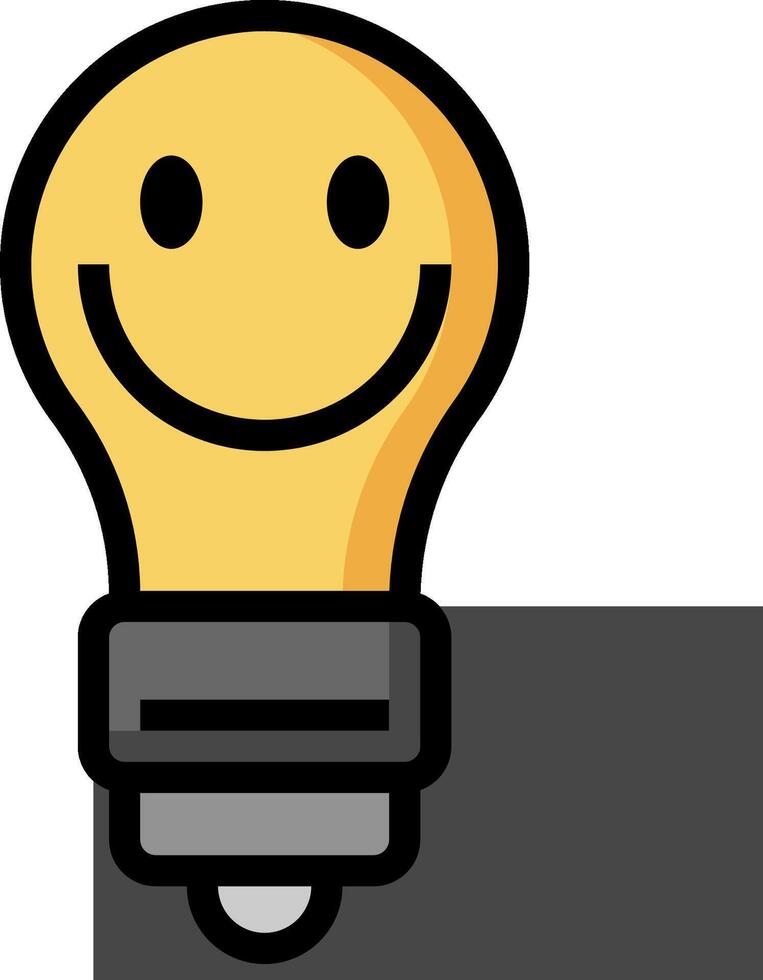 A smiley face light bulb with a black background vector