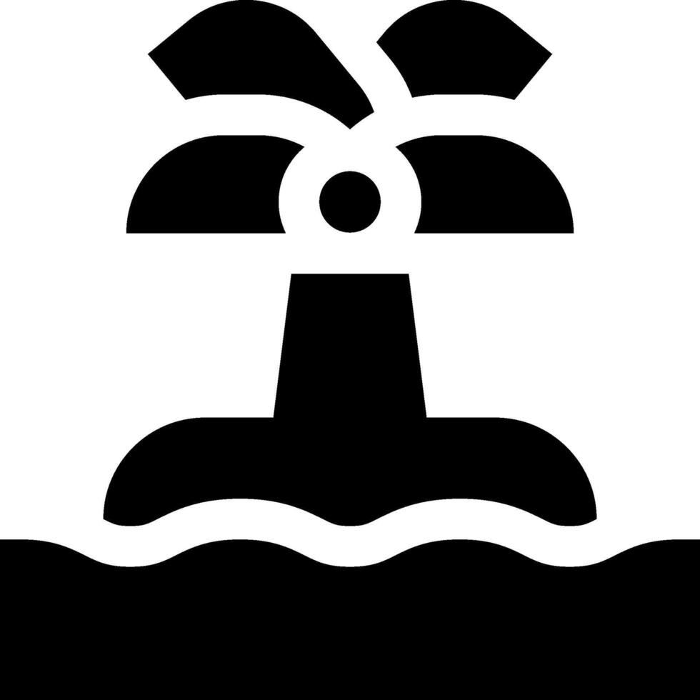A black and white icon of a palm tree vector