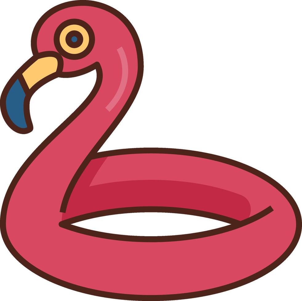 A cartoon flamingo swimming ring vector
