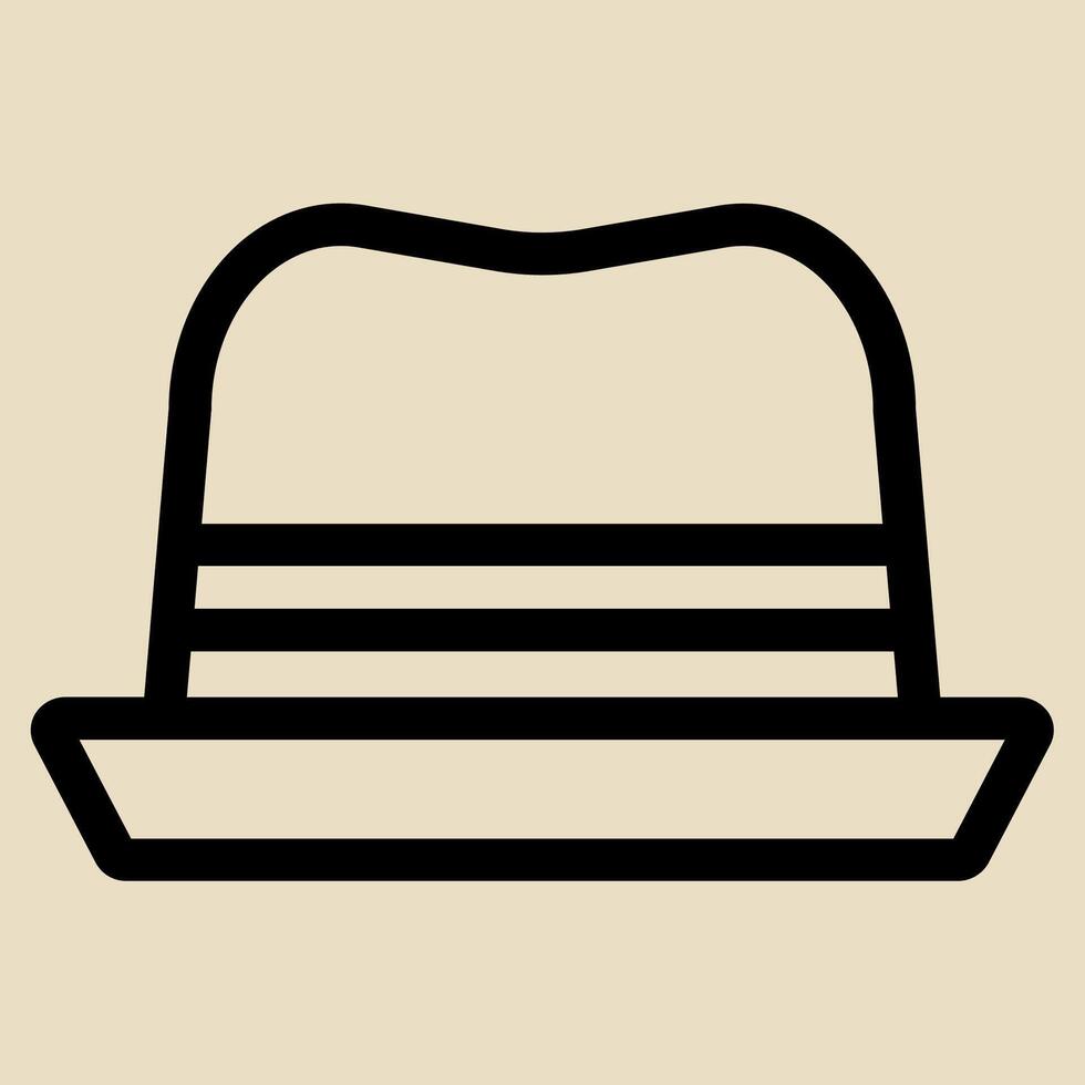 A hat icon in a line style vector