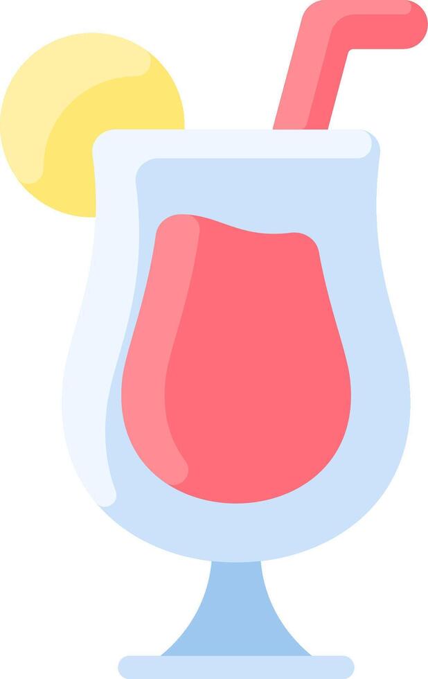 A drink with a straw and a lemon slice vector