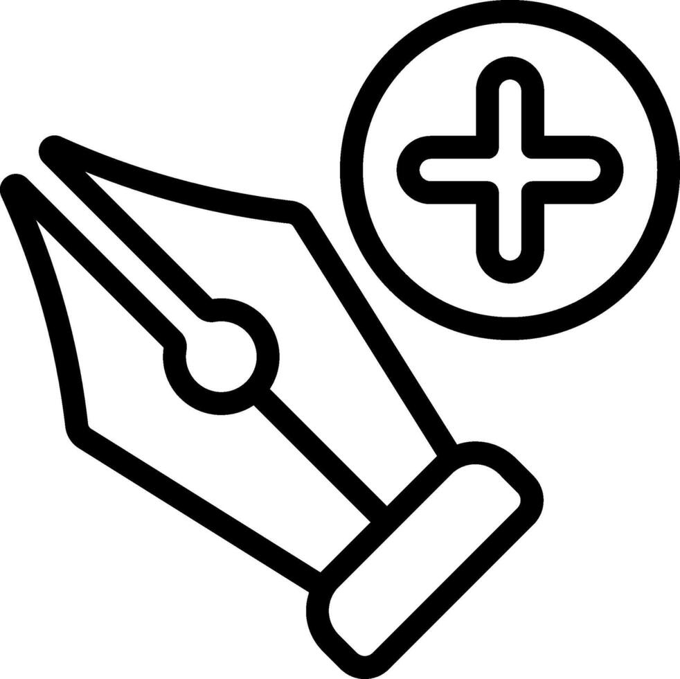 A pen and a plus sign icon vector