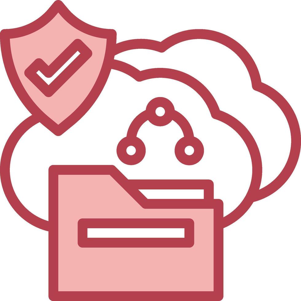 A cloud with a folder and a shield vector