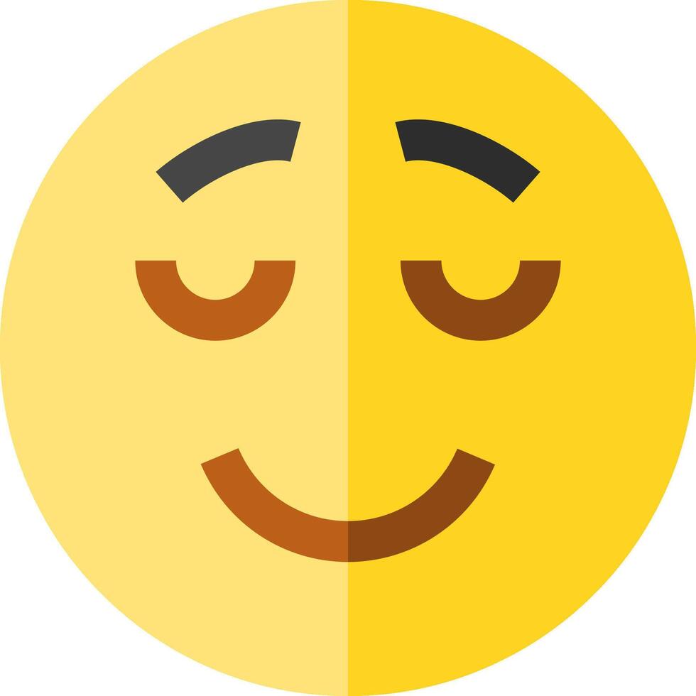 A smiley face with eyes closed and a closed mouth vector
