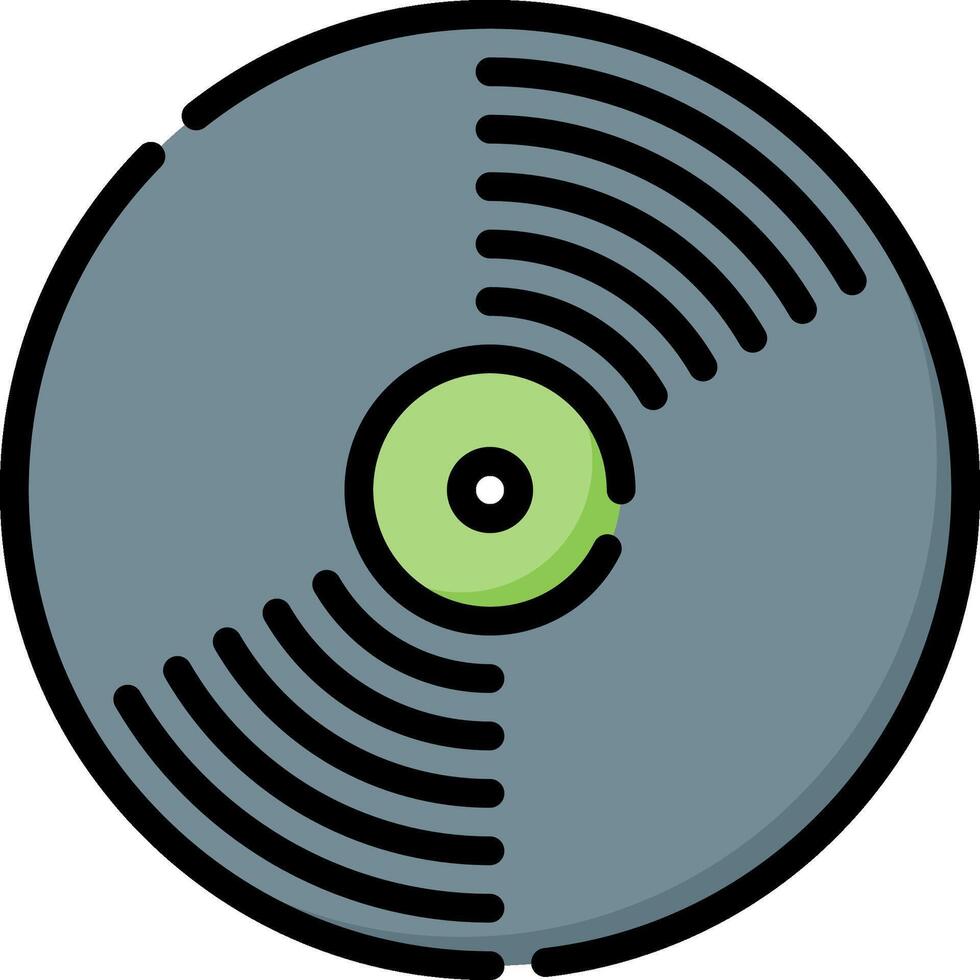 A vinyl record with a green disc in the middle vector