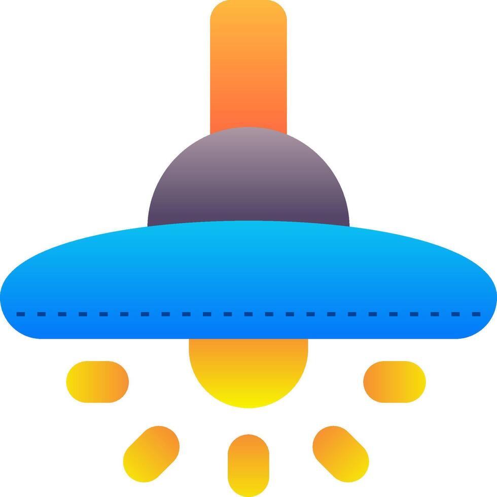 An icon of a flying saucer with a sun behind it vector
