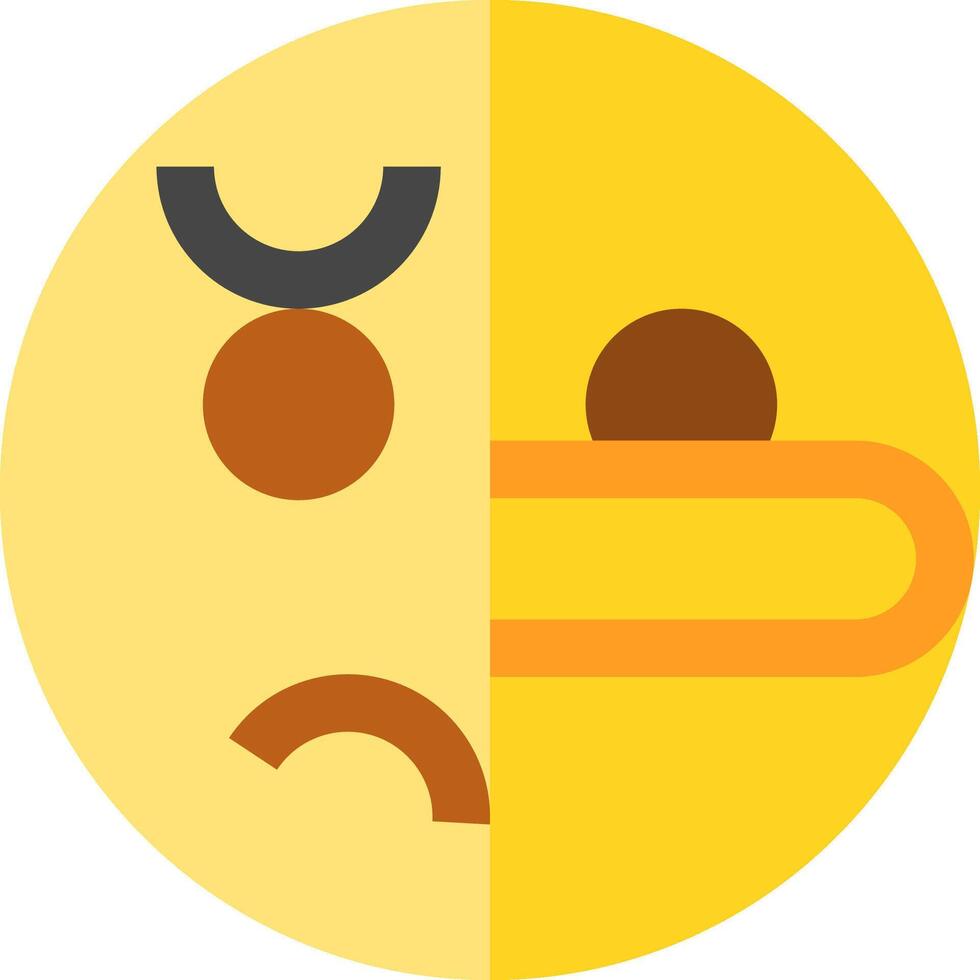 A yellow emoticion with a face on it vector