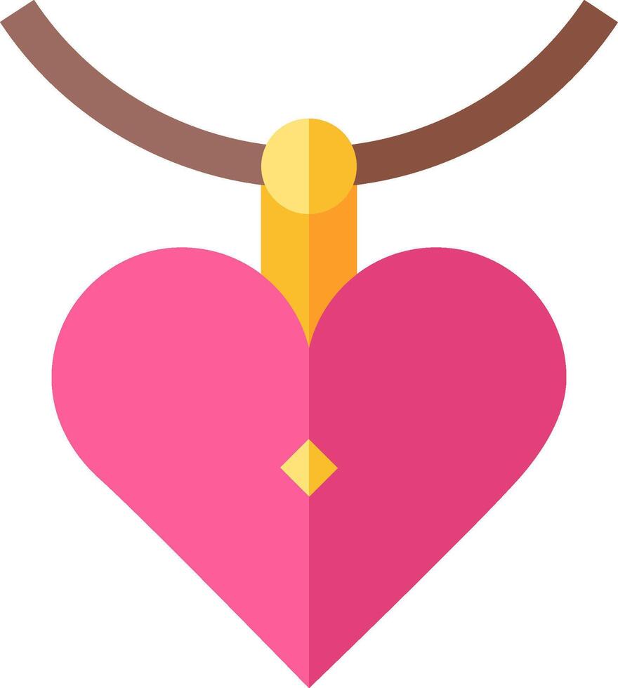 A pink heart with a gold pendant on it vector