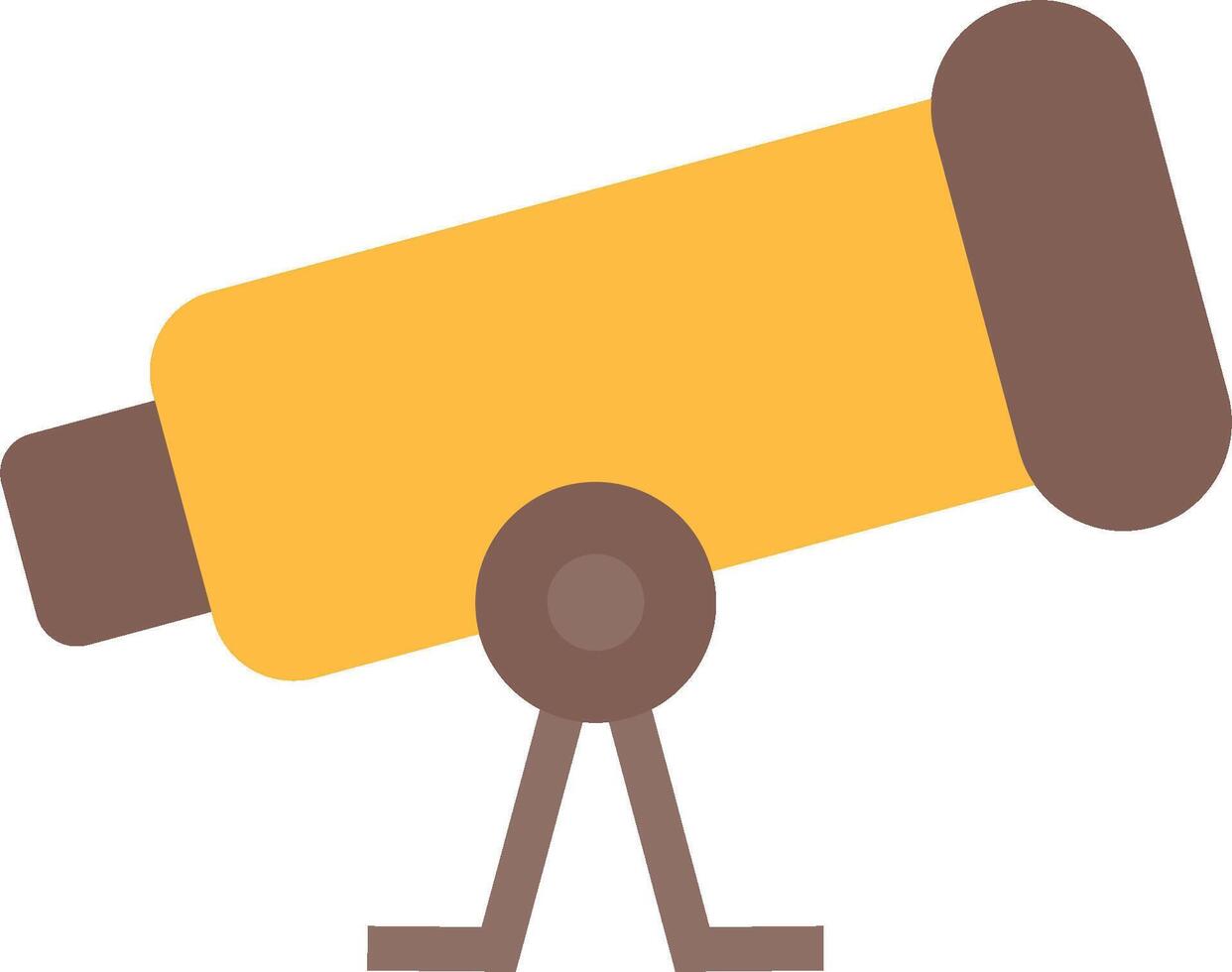 A yellow telescope icon on a white background vector