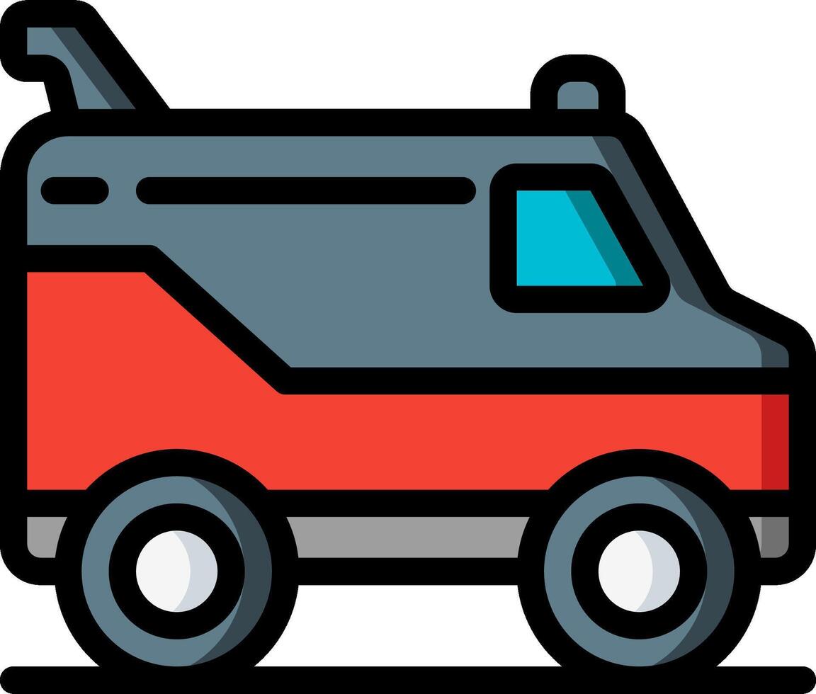 A red and black truck icon vector