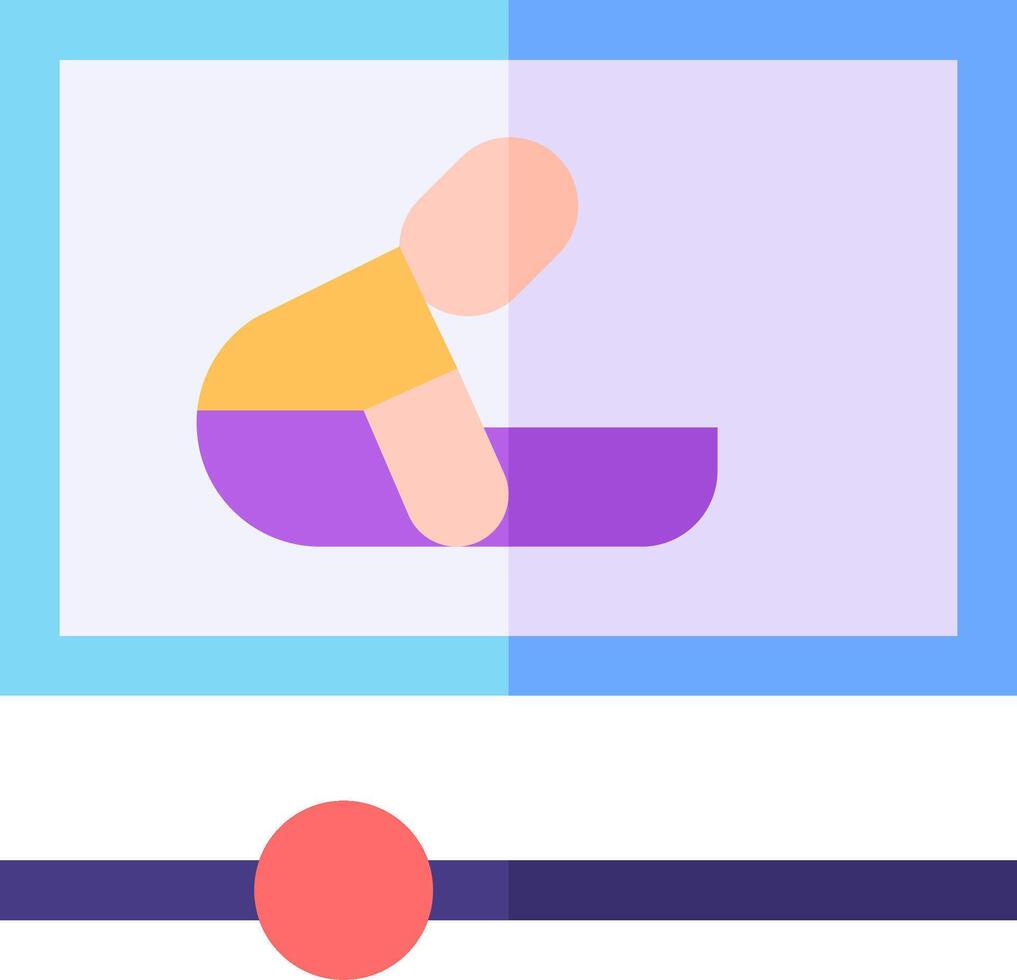 A person sitting on a yoga mat with a blue and purple background vector